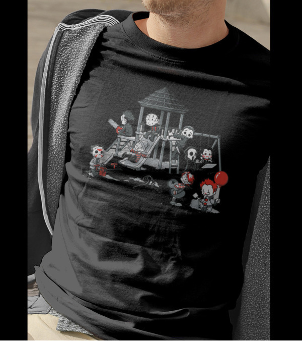 Funny Scary Playground Horror Movie Villain Puppet Doll T-Shirt