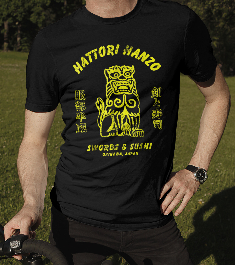 Hattori Hanzo Swords And Sushi Okinawa Japan Lion T-Shirt