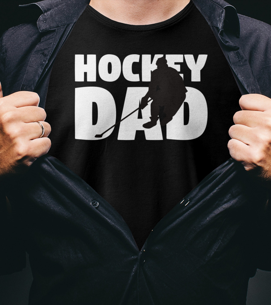 Hockey Dad Father Silhouette Hockey T-Shirt