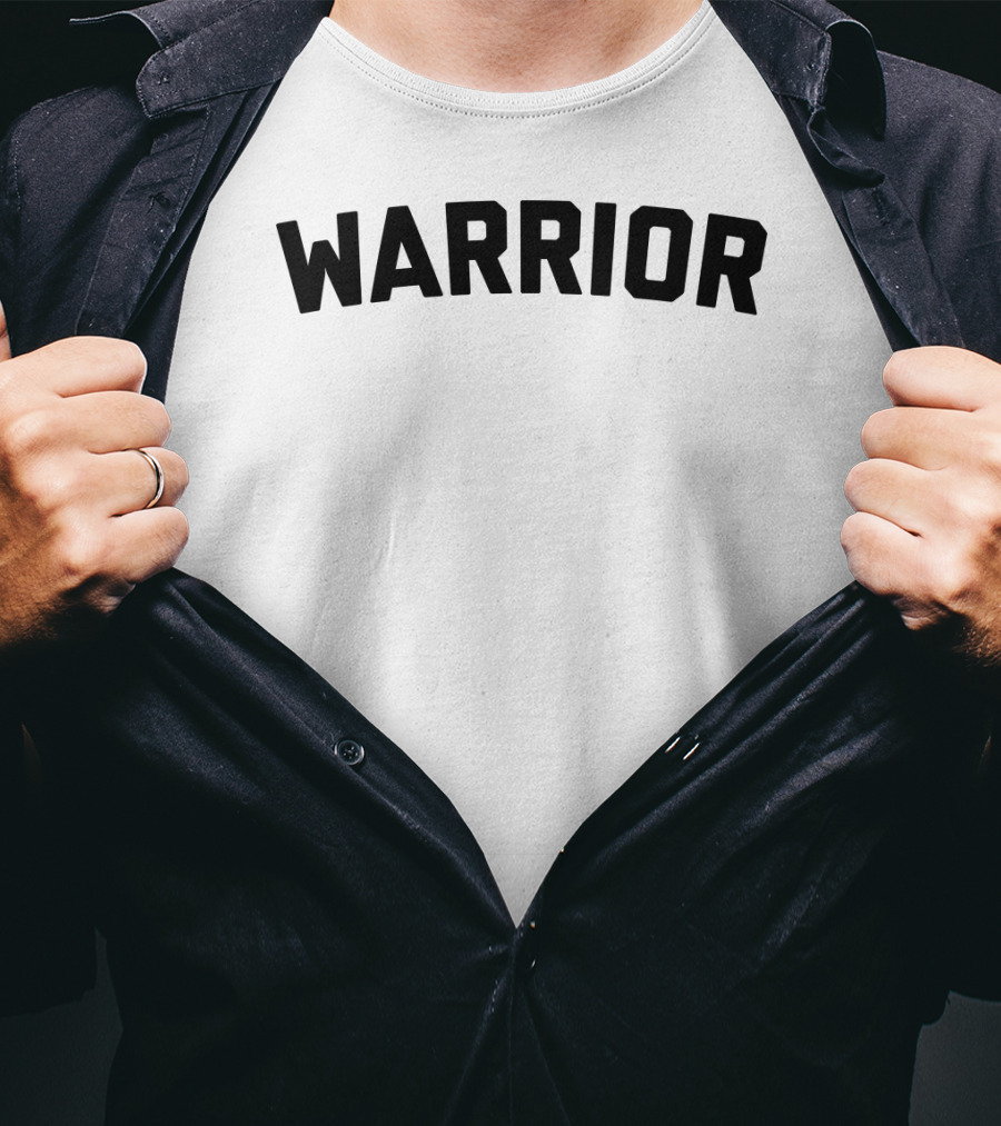 Warrior Black Bold Typography T-Shirt