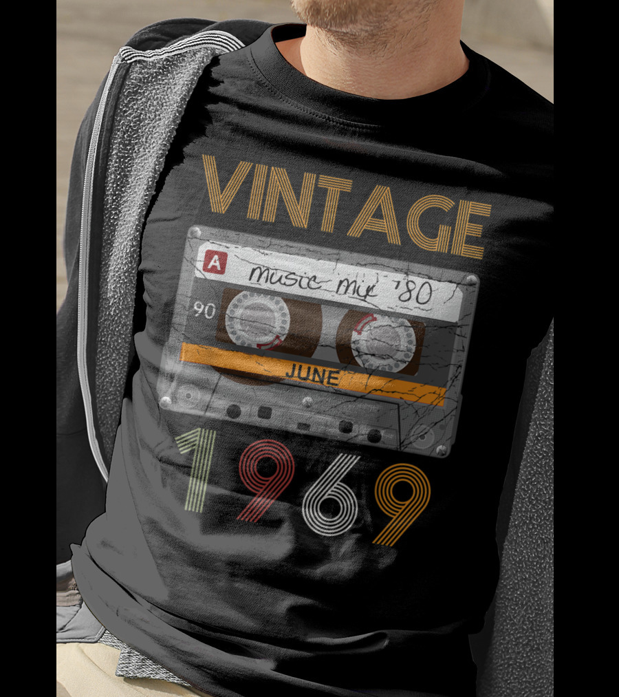 Vintage Music Mix Cassette June 1969 T-Shirt