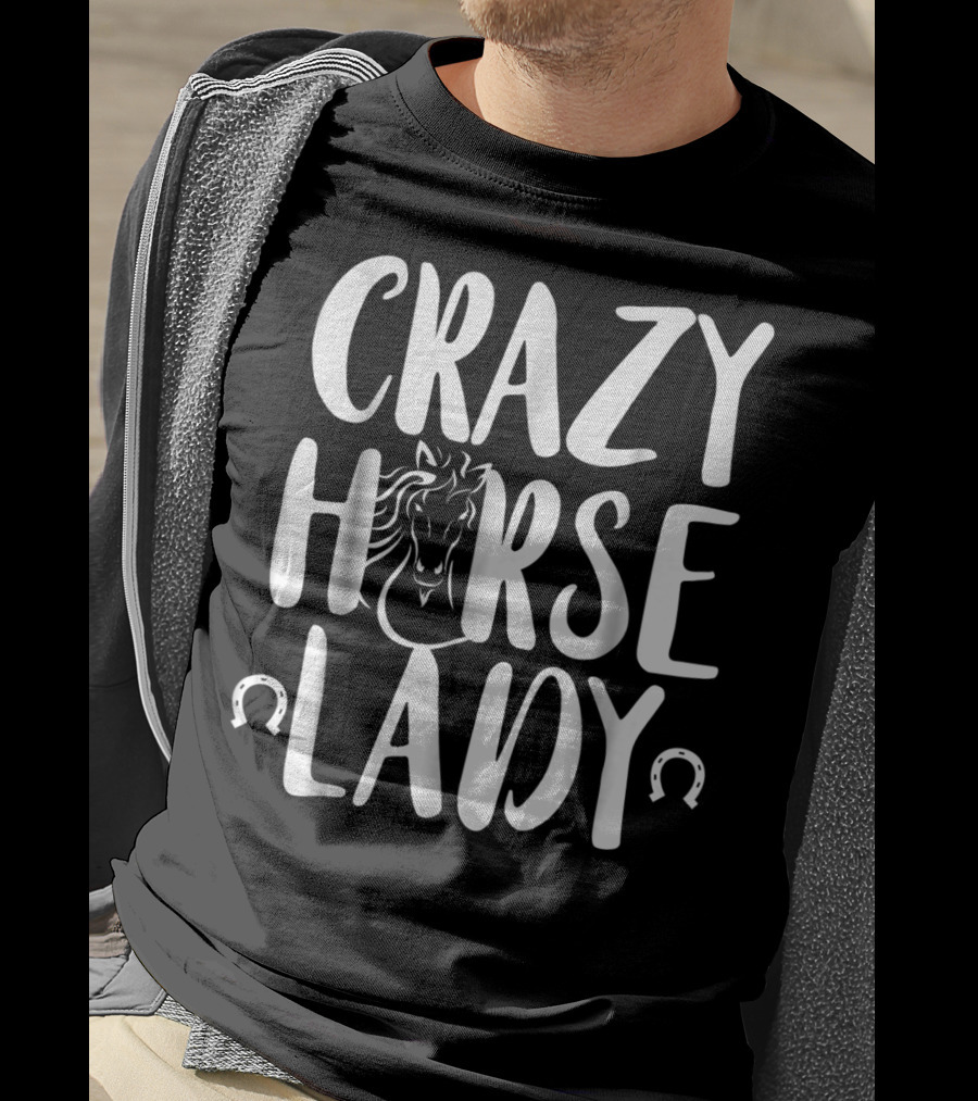 Crazy Horse Lady Horse Lovers Equestrian T-Shirt