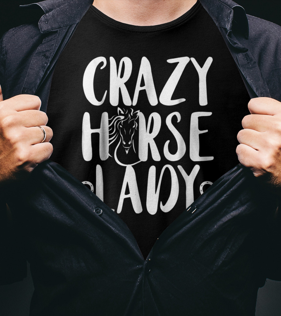 Crazy Horse Lady Horse Lovers Equestrian T-Shirt