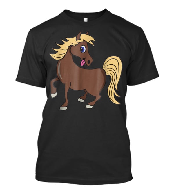Cute Funny Brown Pony With Blonde Mane T-Shirt