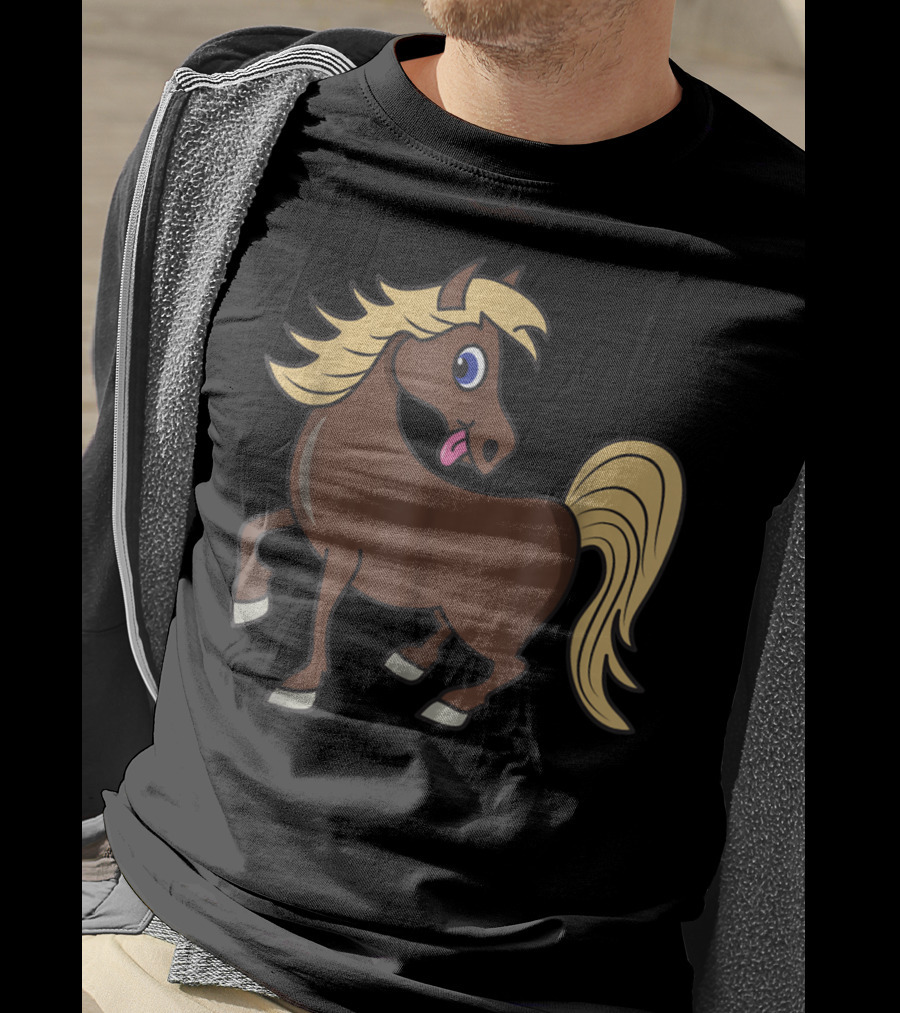Cute Funny Brown Pony With Blonde Mane T-Shirt