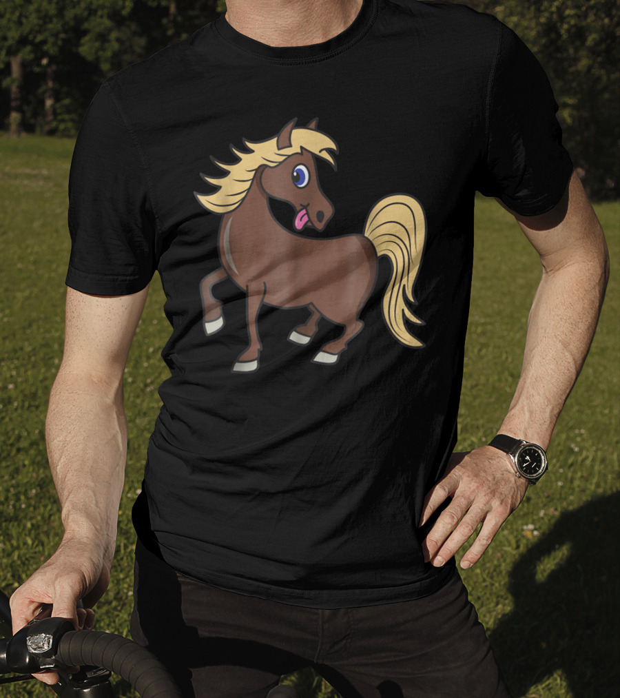 Cute Funny Brown Pony With Blonde Mane T-Shirt