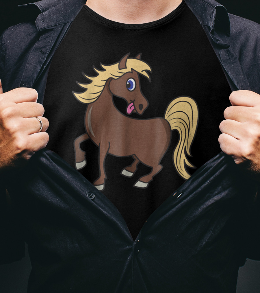 Cute Funny Brown Pony With Blonde Mane T-Shirt