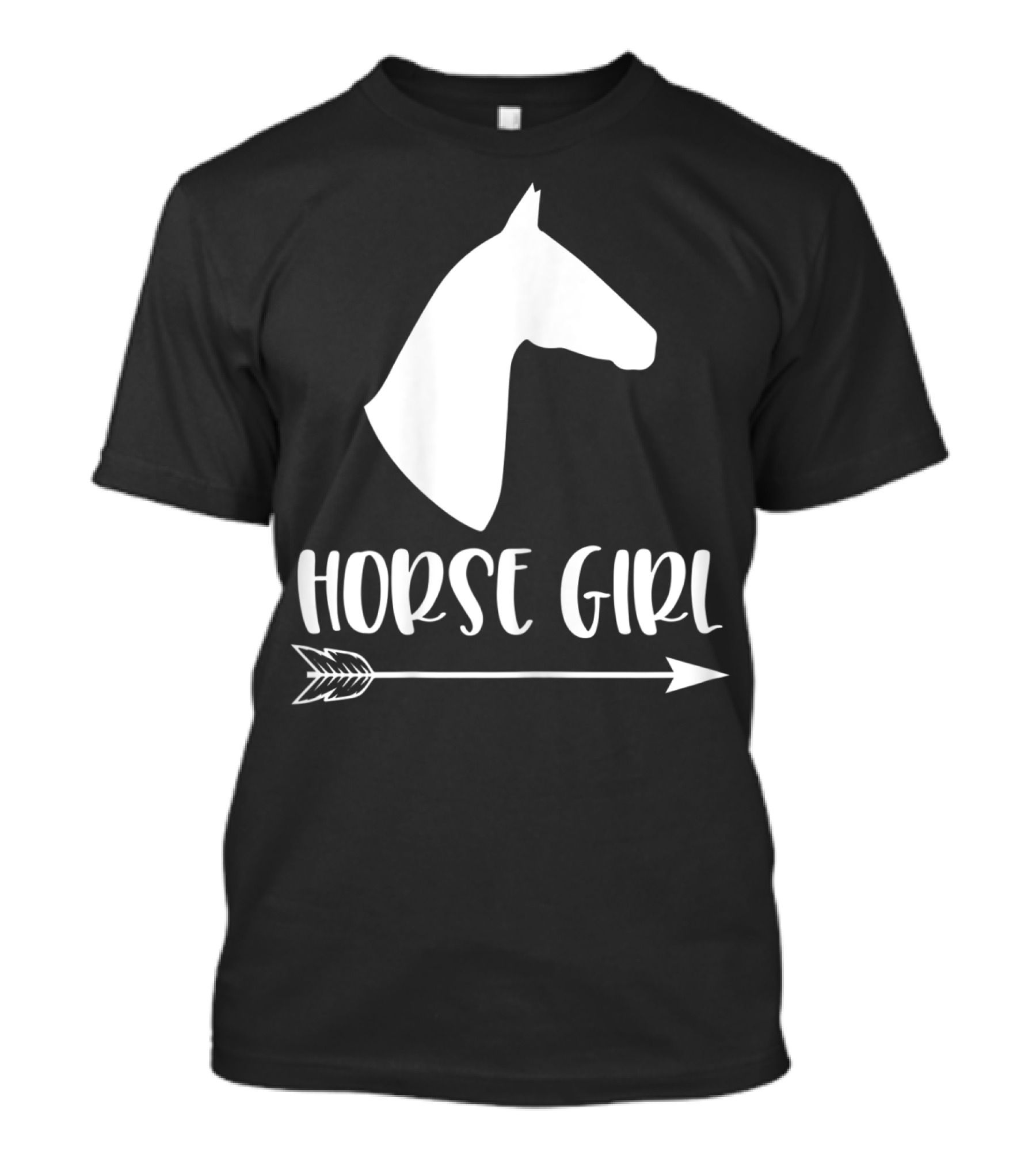 White Horse Girl Silhouette With Arrow I Love My Horses NY T-Shirt