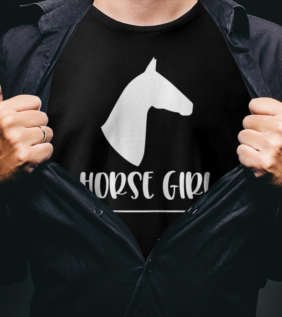 White Horse Girl Silhouette With Arrow I Love My Horses NY T-Shirt