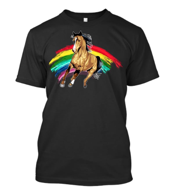 Cute Horse With Vibrant Rainbow For Horse Lovers T-Shirt