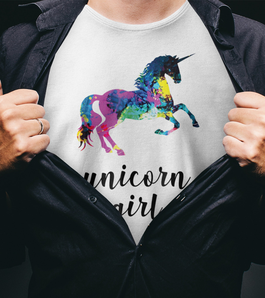 Unicorn Girl Magical Horse Girl Vibrant Colorful T-Shirt
