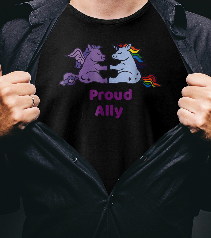 Proud Ally Cute Unicorn Winged Horse T-Shirt
