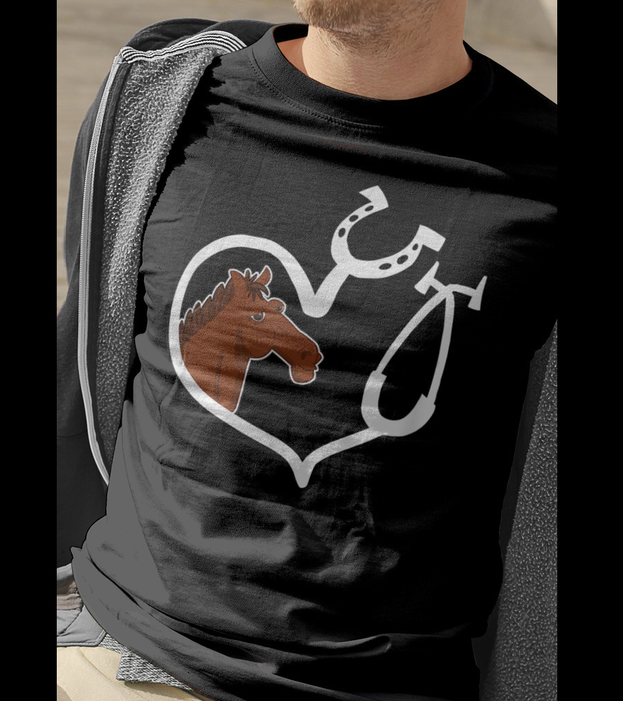 Cute Horse Heart Vet Tech QW T-Shirt