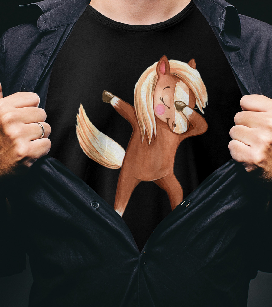 Dabbing Haflinger Horse Brown Pony Dabbing Pose T-Shirt