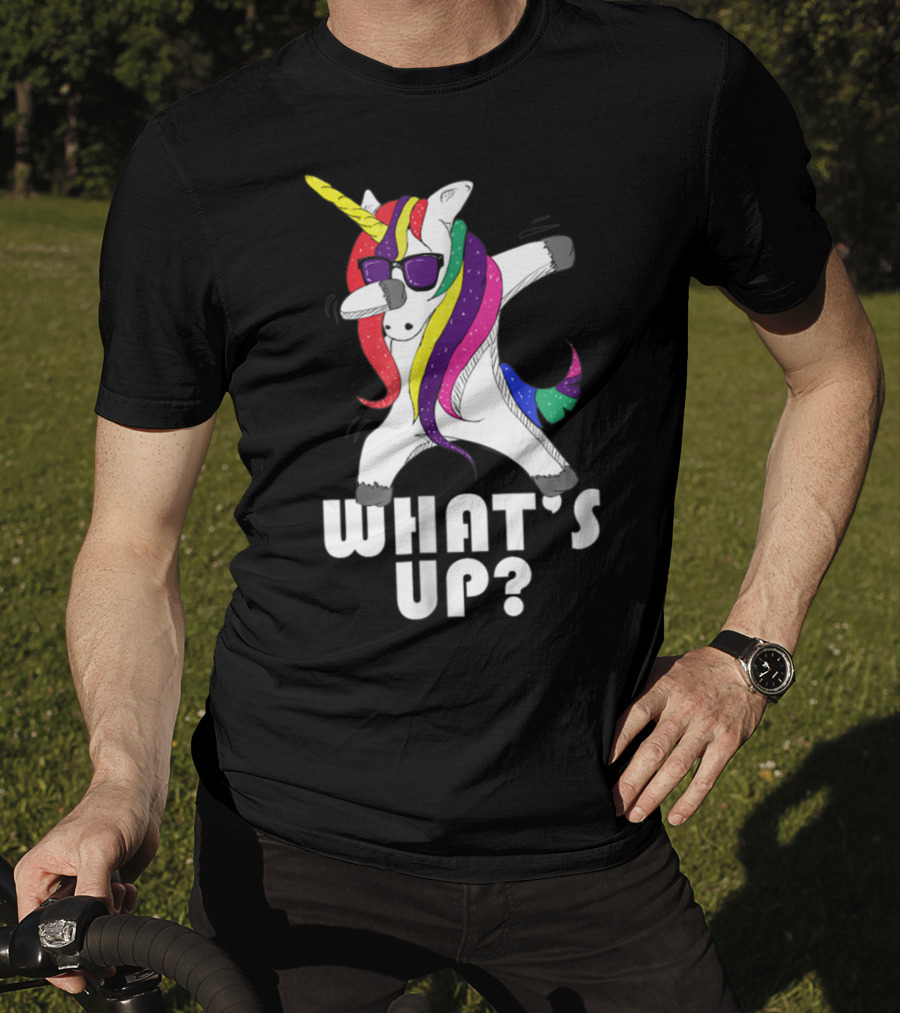 Dabbing Unicorn Rainbow Horse What's Up? T-Shirt