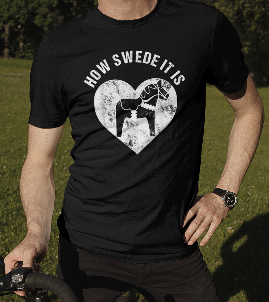 How Swede It Is Dala Horse Heart Valentine's Day T-Shirt