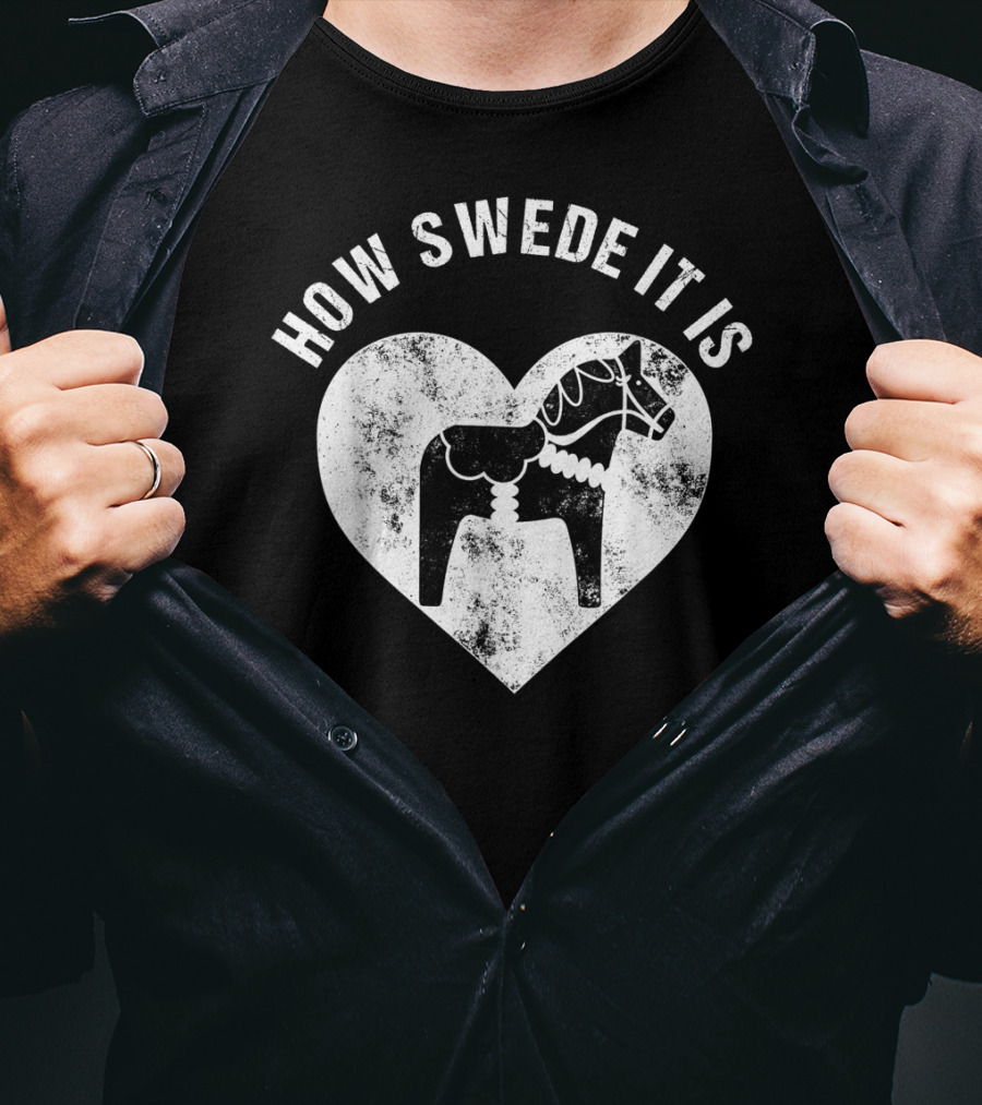 How Swede It Is Dala Horse Heart Valentine's Day T-Shirt