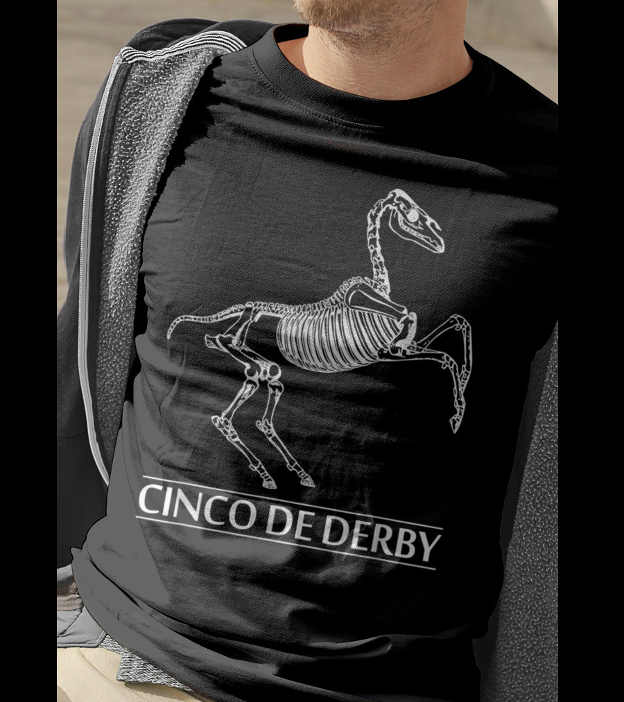 Cinco De Derby Mexican Skeleton Horse T-Shirt