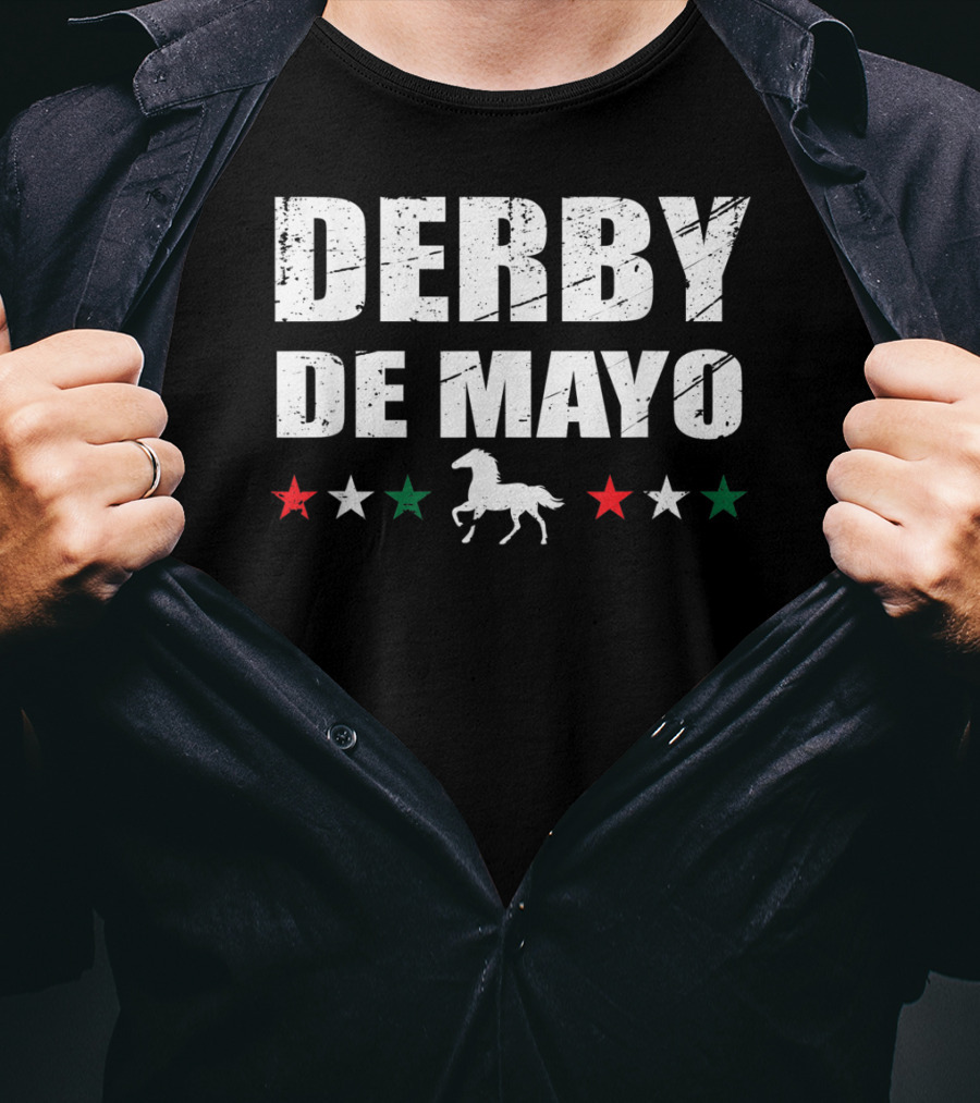 Derby De Mayo Mexican Horse Racing Equestrian Stars T-Shirt