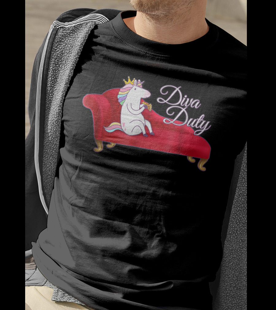Diva Duty Unicorn Princess Horse Queen Funny Couch T-Shirt