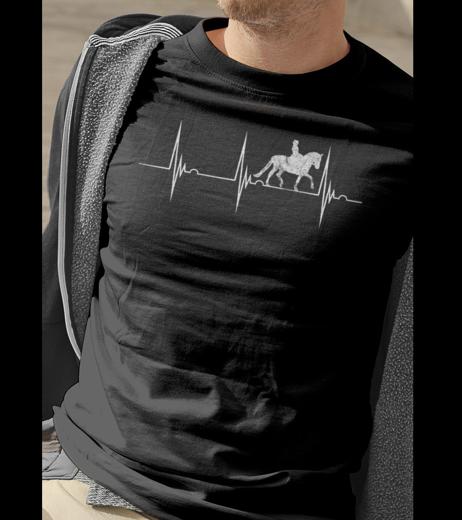 Dressage Horseback Riding Heartbeat Rider Equine T-Shirt