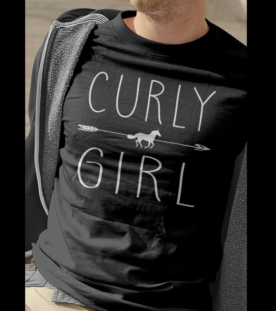 Curly Girl Horse Riding Lover T-Shirt