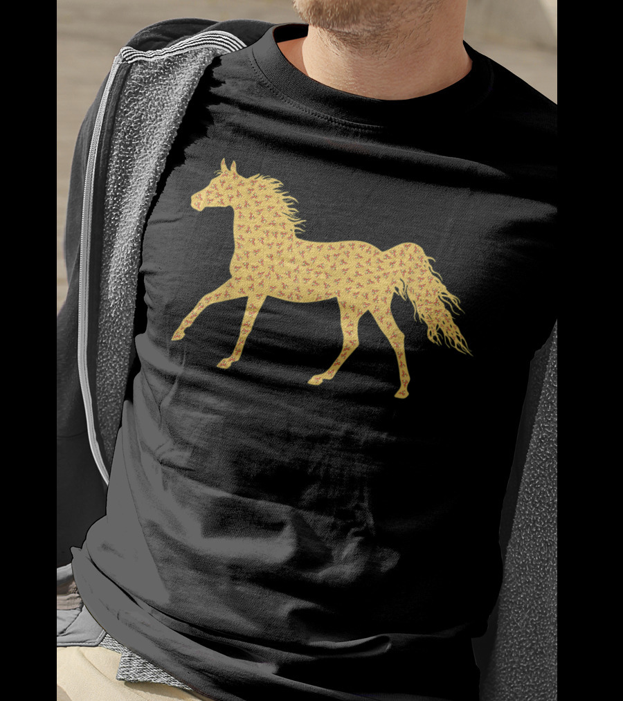 Cute Horse Pepperoni Pizza T-Shirt