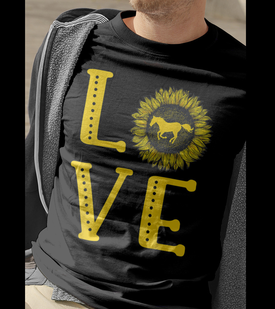 Love Sunflower Horse Lovers Cute Horse Girl T-Shirt