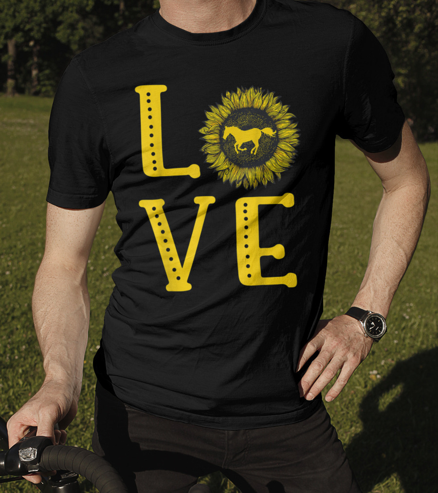 Love Sunflower Horse Lovers Cute Horse Girl T-Shirt