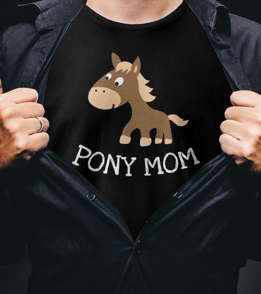 Pony Mom Cute Cartoon Horse Lovers T-Shirt
