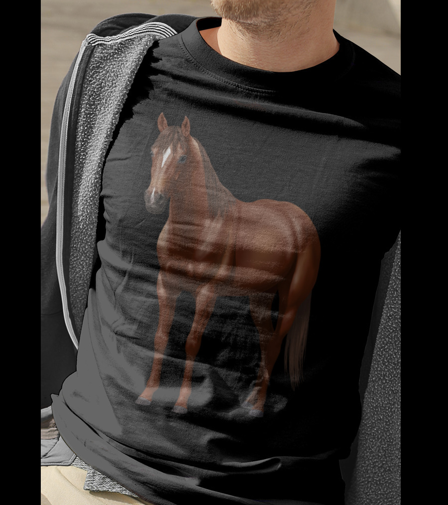 Dark Sorrel Chestnut Quarter Horse Stallion Majestic T-Shirt