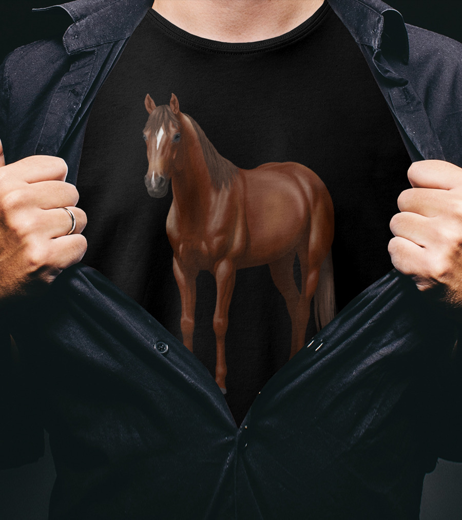 Dark Sorrel Chestnut Quarter Horse Stallion Majestic T-Shirt