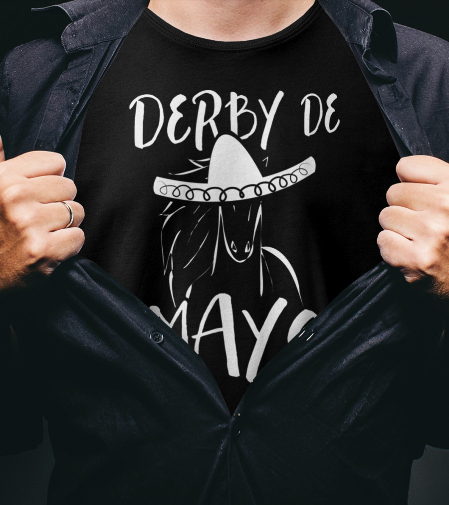 Derby De Mayo Funny Horse Racing Sombrero Equestrian T-Shirt