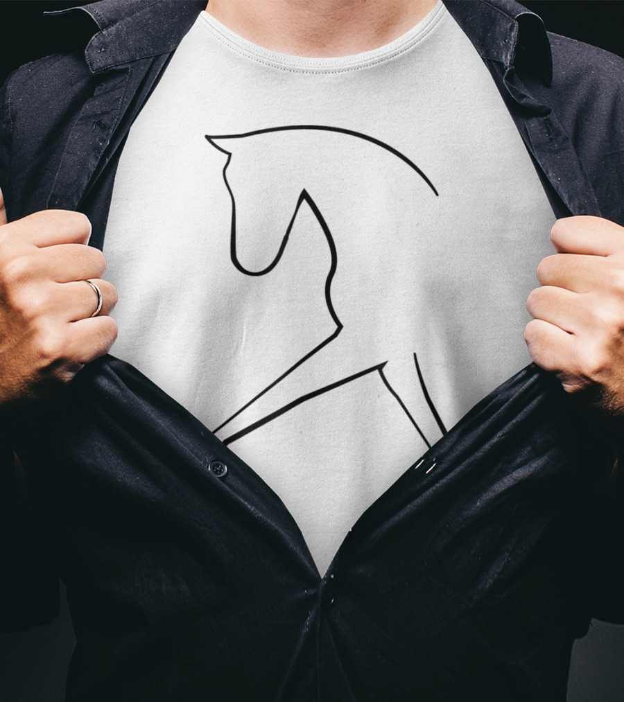 Dressage Illustrated Horse Silhouette In Motion T-Shirt