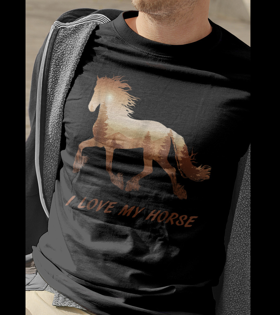 I Love My Horse Riding Sunset T-Shirt