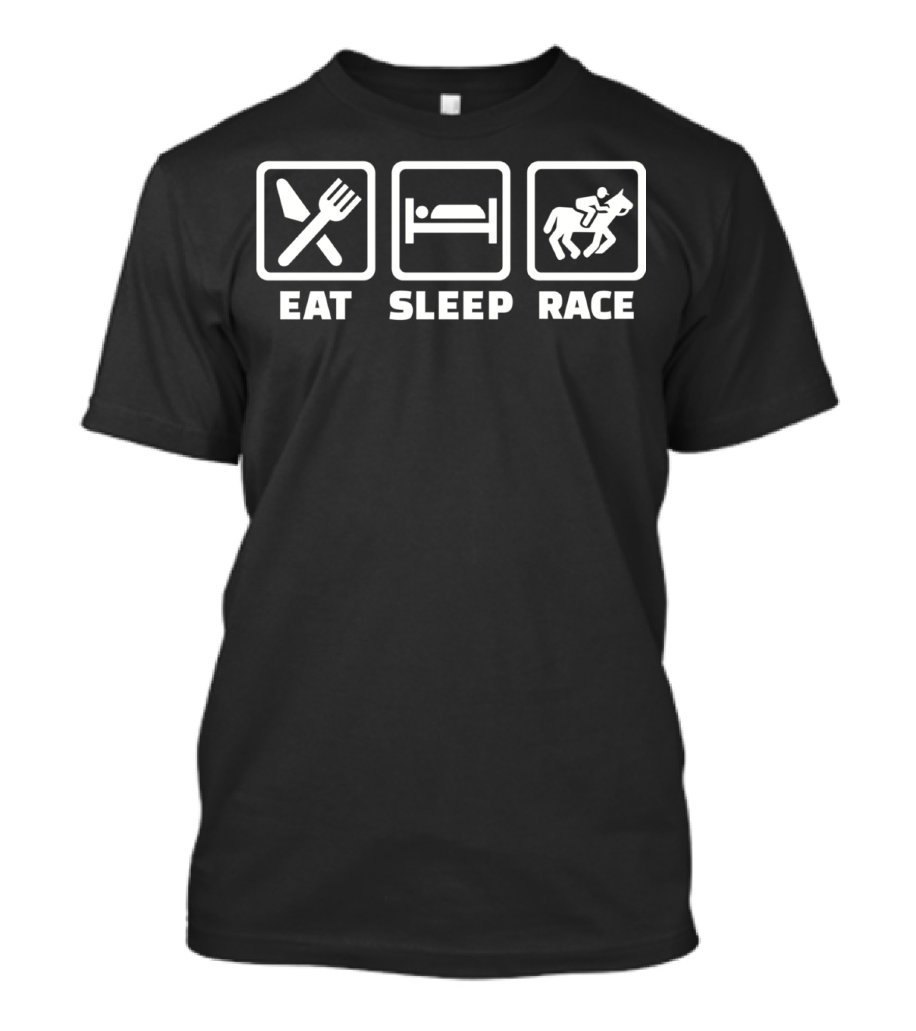EAT SLEEP RACE Horse Racing T-Shirt