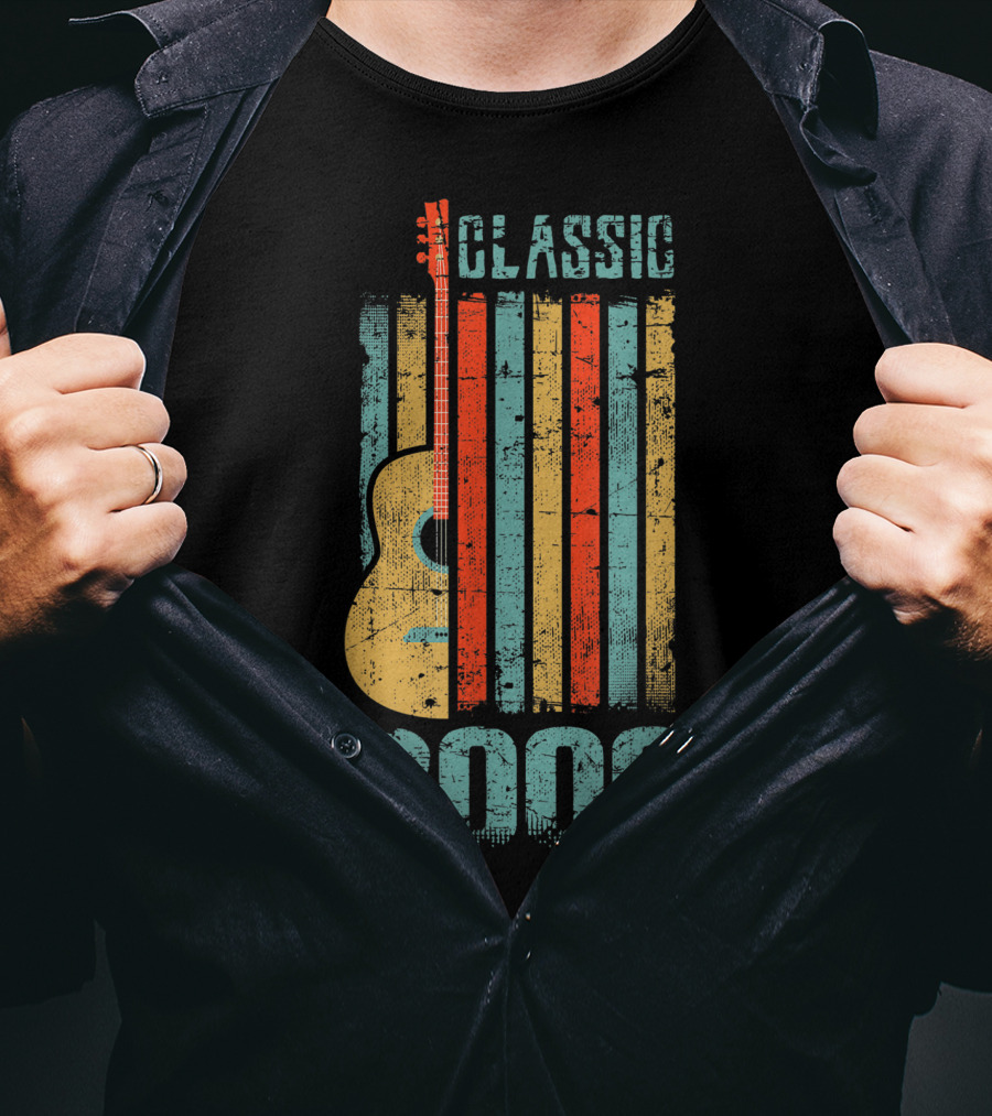 Classic 2000 Guitar Music 19 Years Old Birthday T-Shirt
