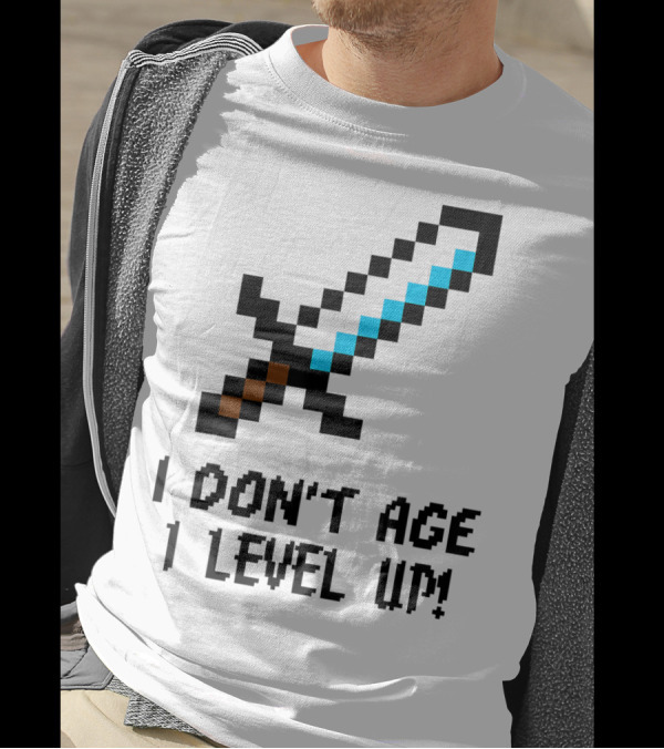 Arcade Classic I Don't Age I Level Up Gaming Sword T-Shirt