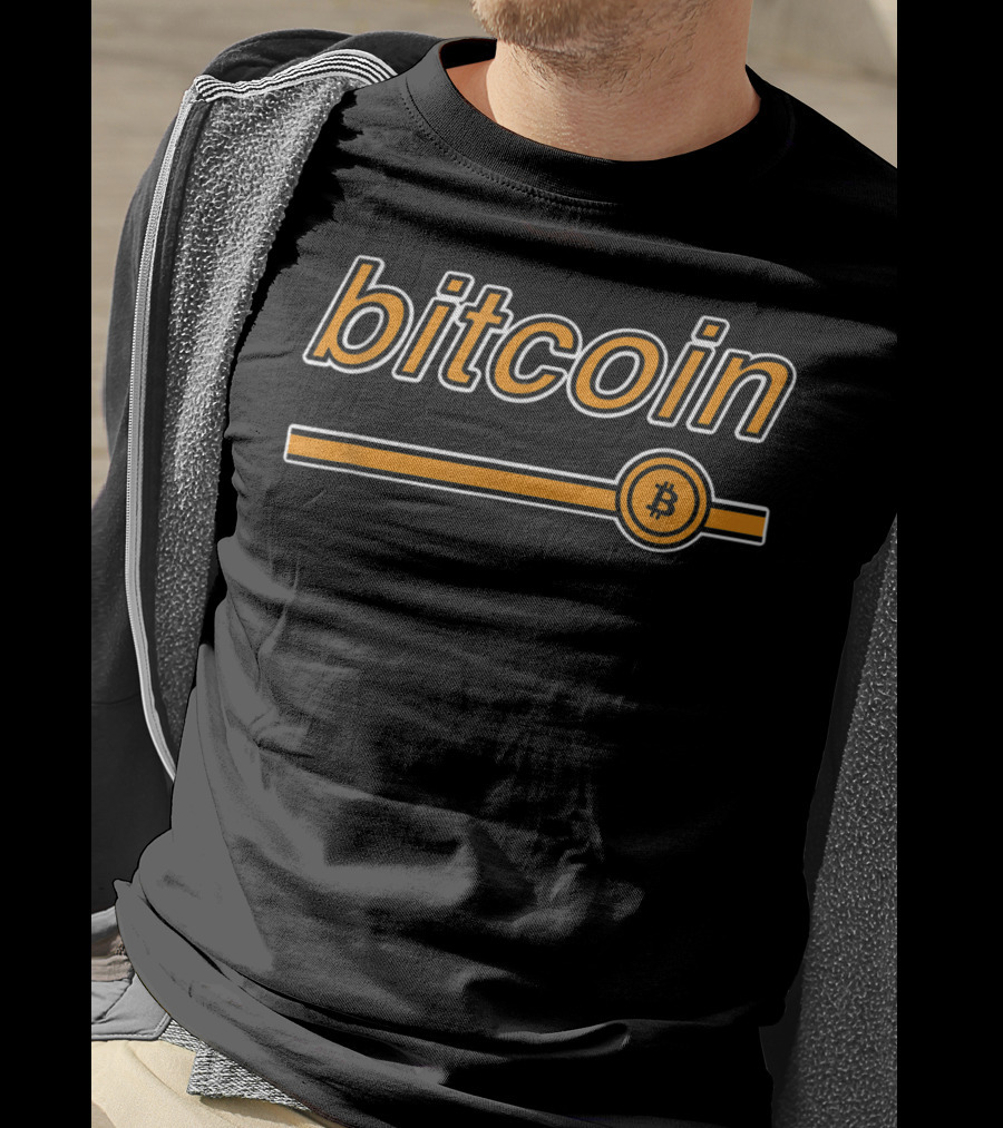 Bitcoin Classic Vintage Stripe Icon Btc T-Shirt