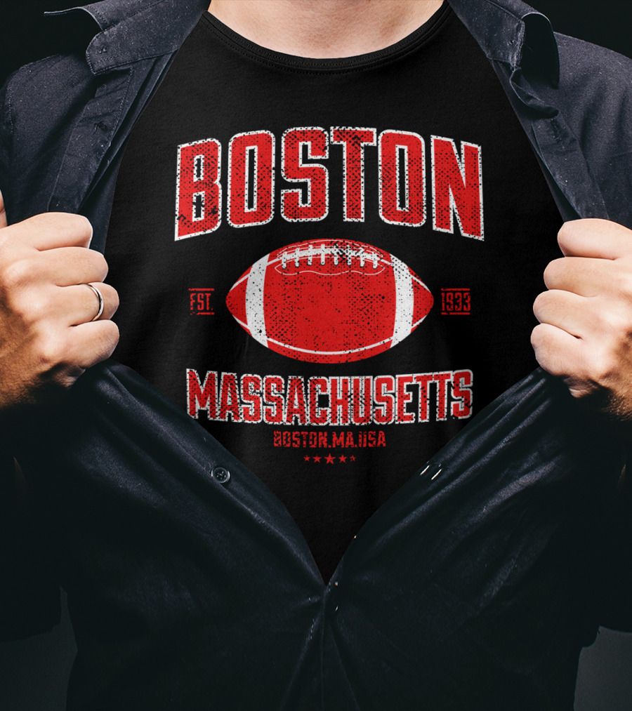 Boston Massachusetts Vintage American Football Est 1933 T-Shirt