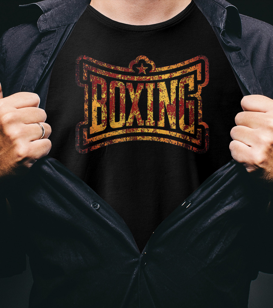 Boxing Rust Vintage Classic Boxer Retro Distressed Print T-Shirt