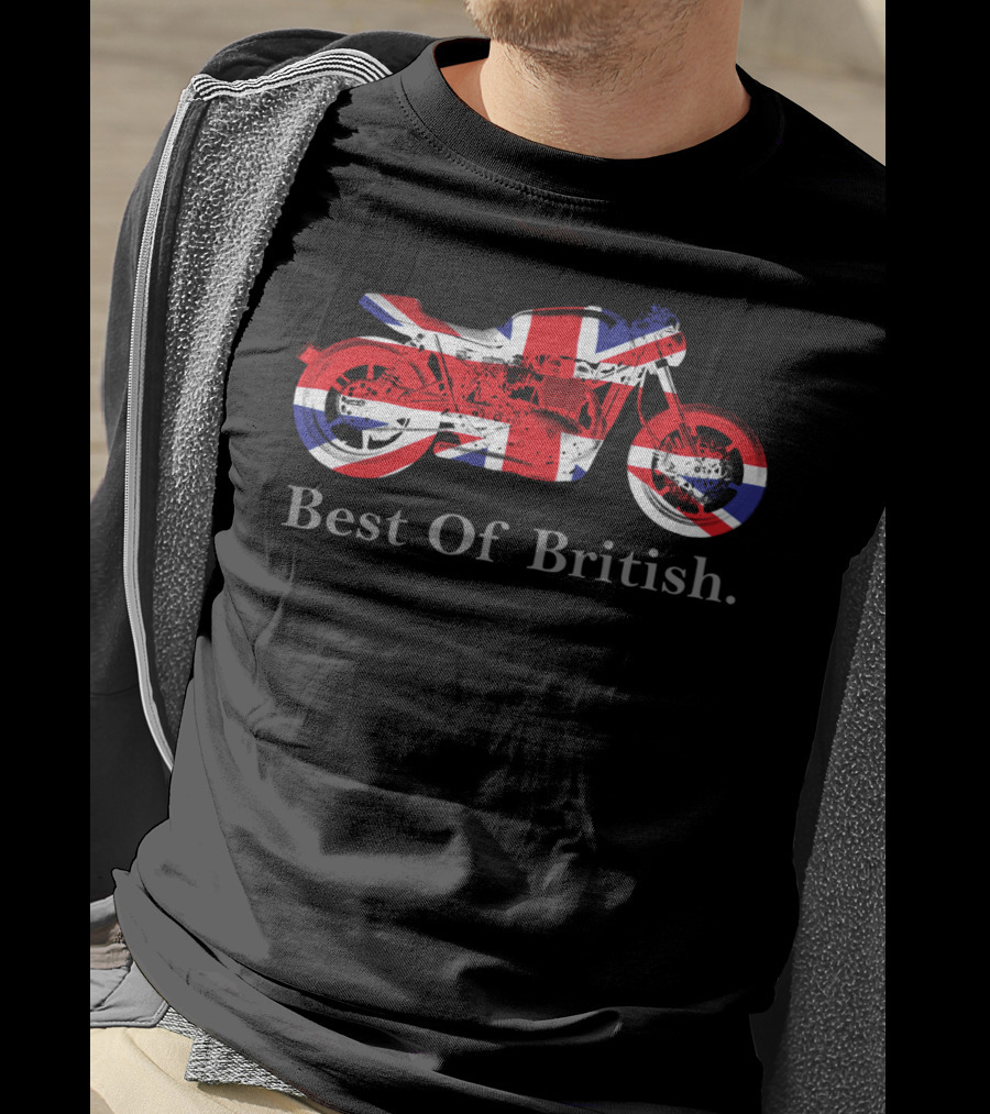 British Biker Best Of British Classic Cafe Racer Union Jack T-Shirt