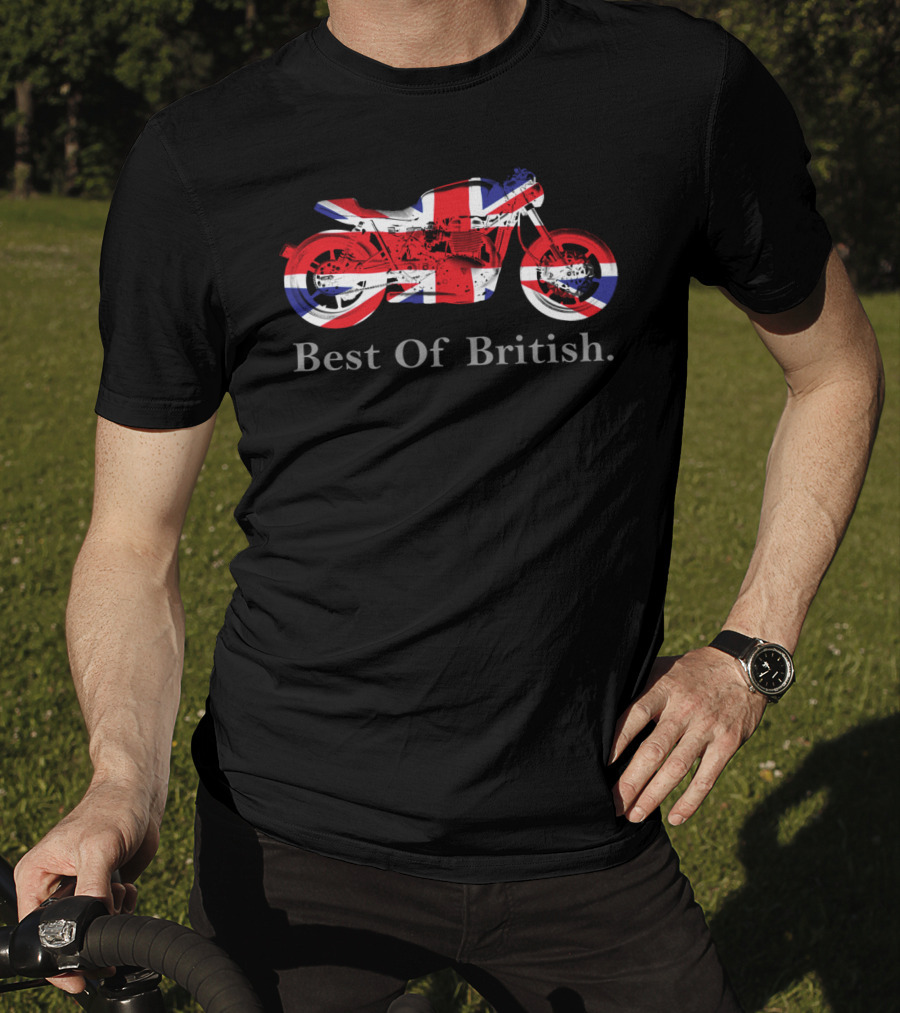 British Biker Best Of British Classic Cafe Racer Union Jack T-Shirt