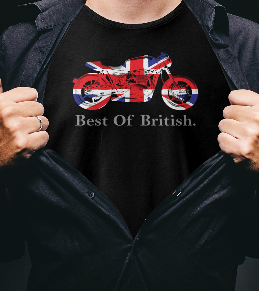 British Biker Best Of British Classic Cafe Racer Union Jack T-Shirt
