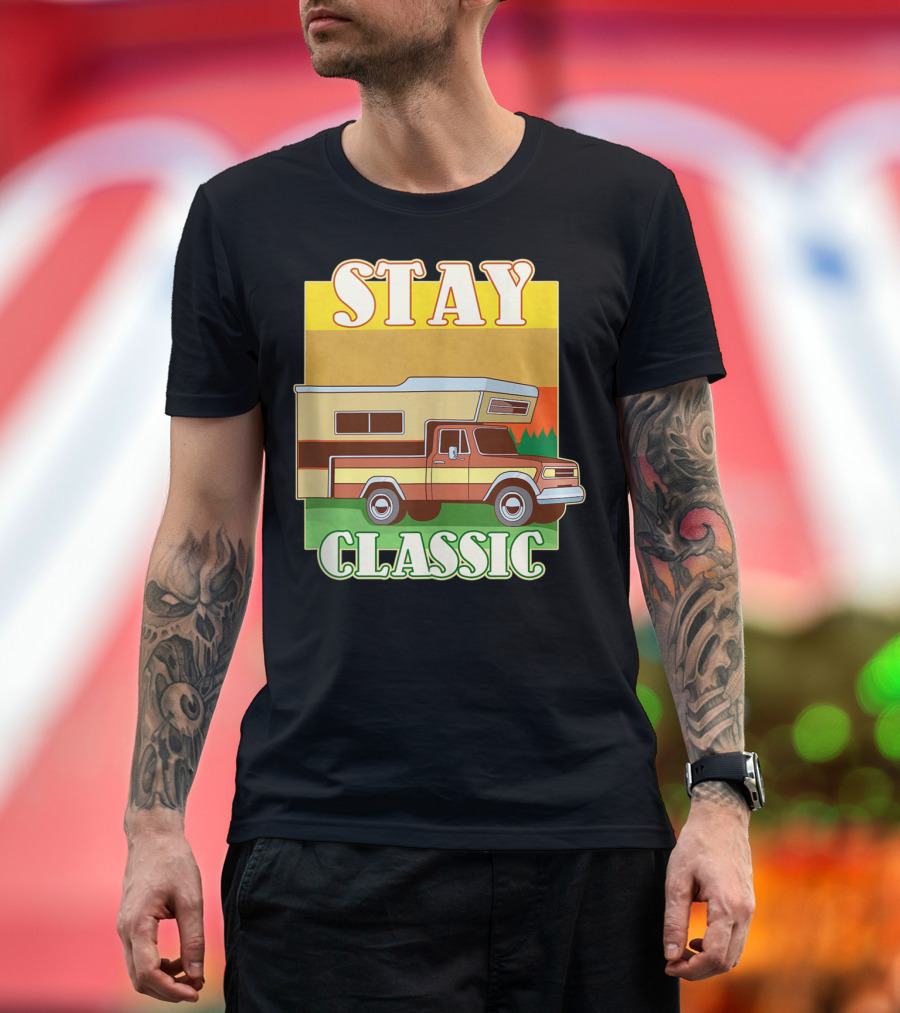 Stay Classic Camping And RV Vintage Camper T-Shirt