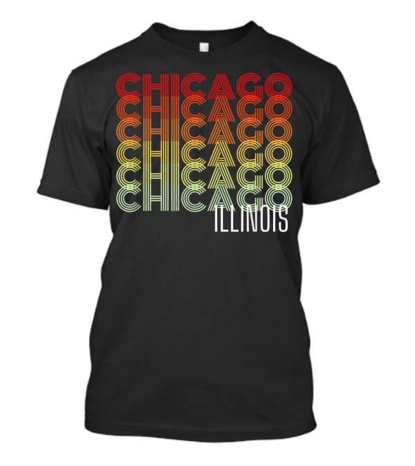Chicago Illinois Gradient Text Classic ZB T-Shirt