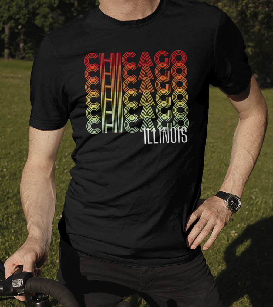 Chicago Illinois Gradient Text Classic ZB T-Shirt