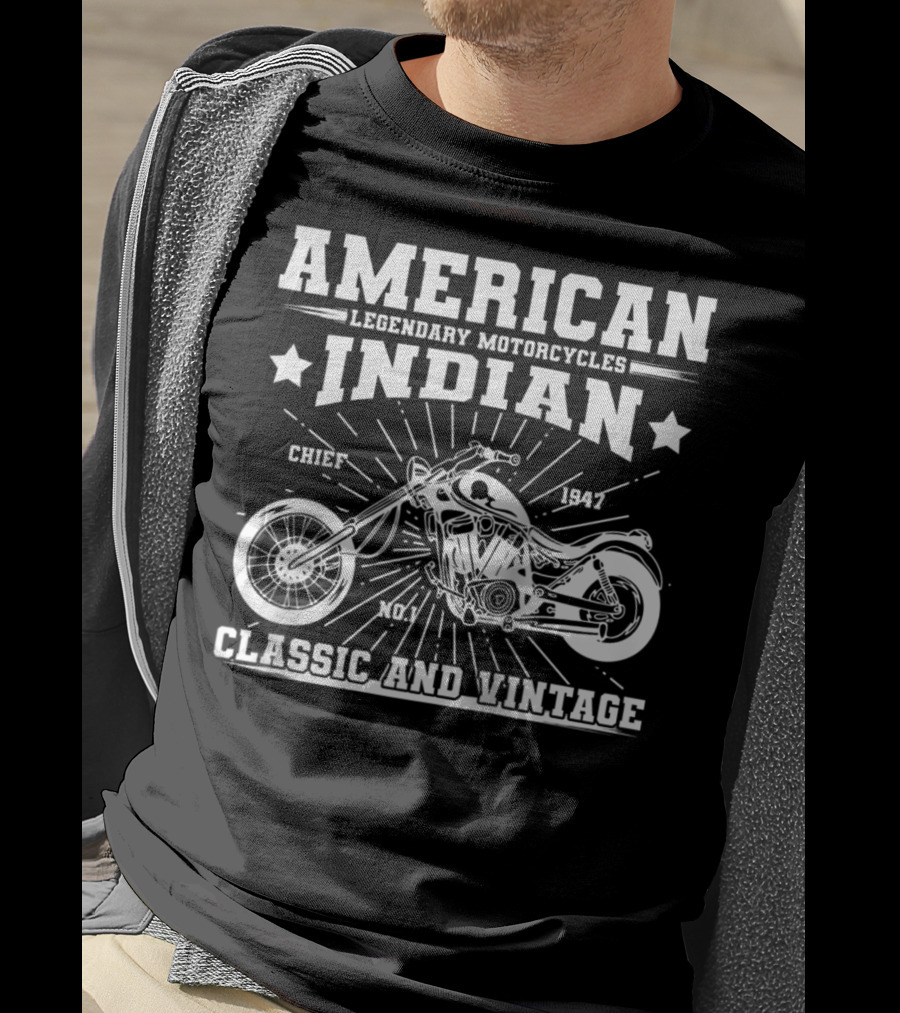 American Indian Legendary Motorcycles Chief 1947 No.1 Classic And Vintage T-Shirt