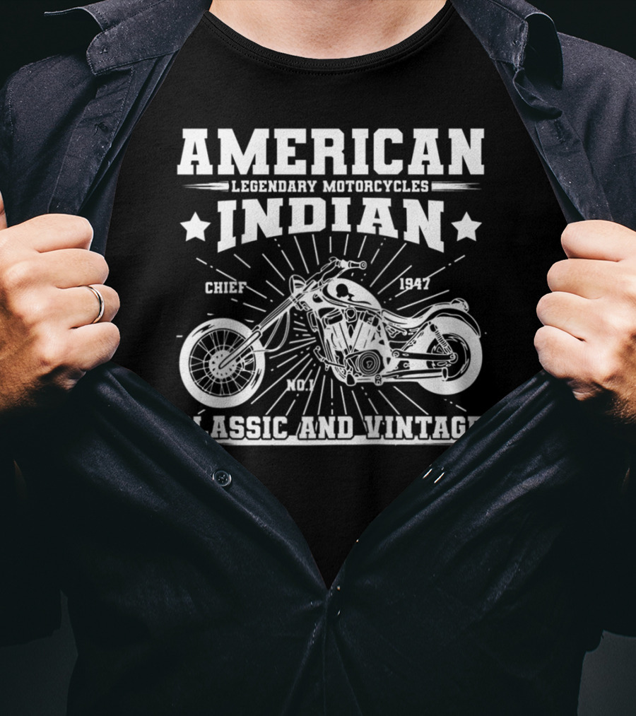 American Indian Legendary Motorcycles Chief 1947 No.1 Classic And Vintage T-Shirt