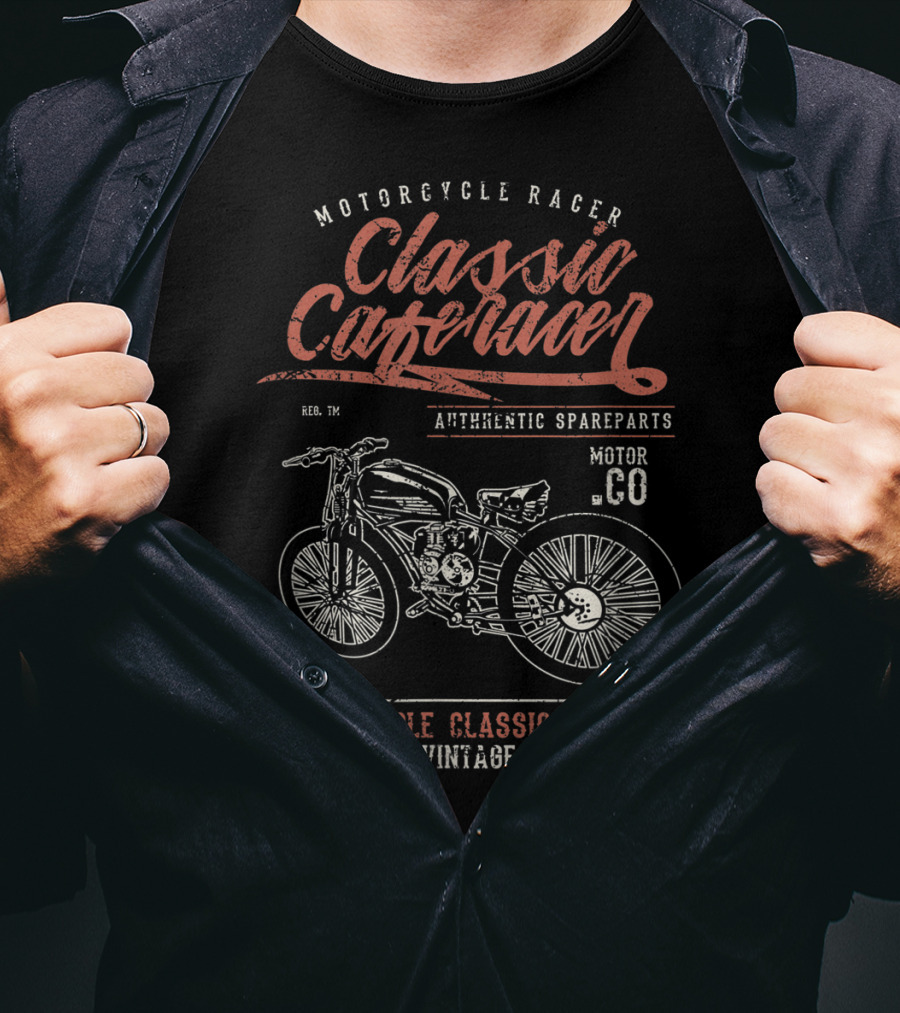 Motorcycle Racer Classic Cafe Racer Authentic Spareparts Vintage Motorcycle Classic Garage T-Shirt